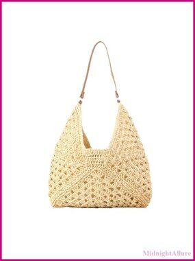 Straw Woven Mesh Tote Handbag Large Hobo Straw Beach Bag